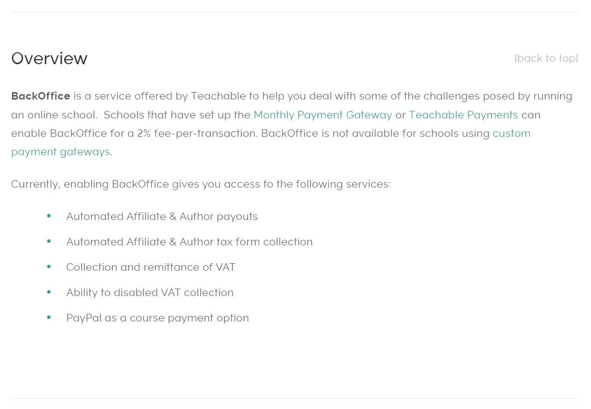 Backoffice announcement