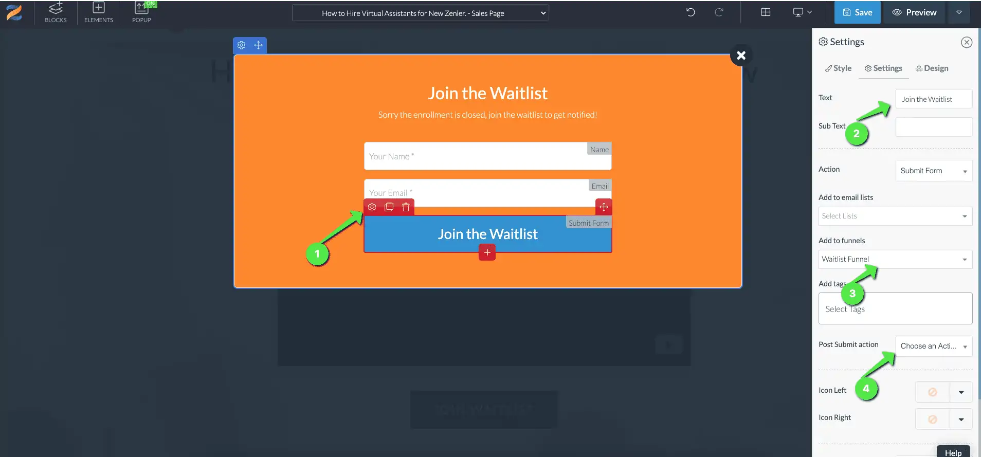 Configure the pop-up button Configure the pop-up button