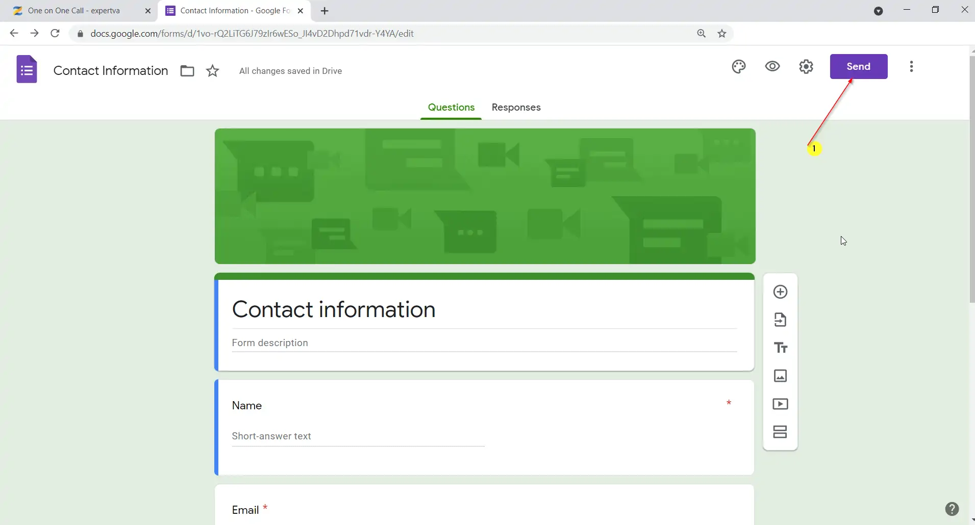 Create a google forms and once ready click on send Create a google forms and once ready click on send