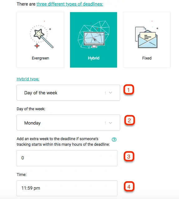 Deadline Funnel - Campaign Settings Hybrid Day of Week How To Use Deadline Funnel In Your Online Course 9