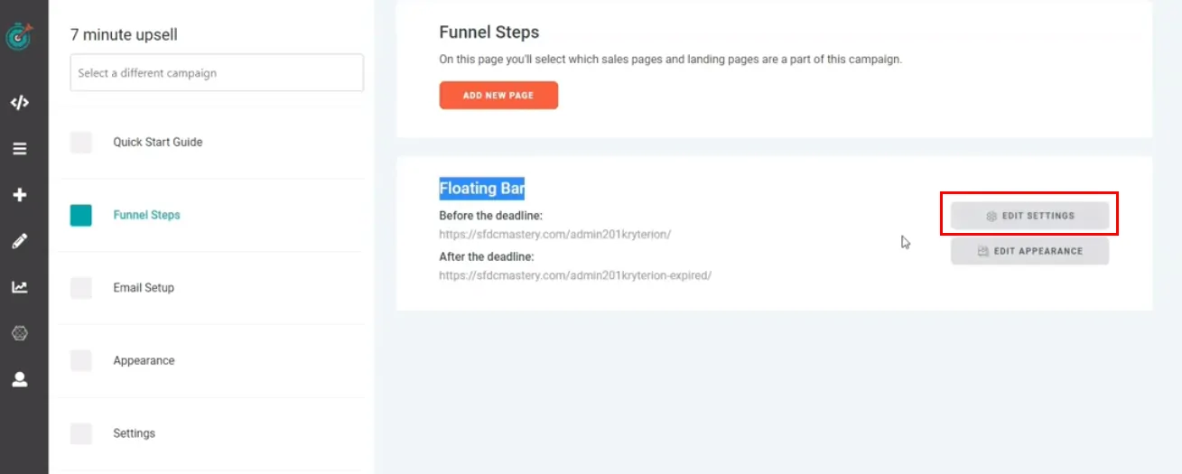 Deadline Funnel Edit Settings Deadline Funnel Edit Settings
