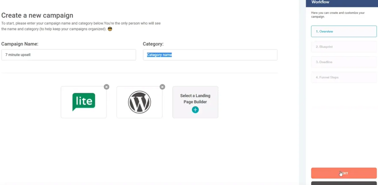 Deadline Funnel campaign creation page Deadline Funnel campaign creation page