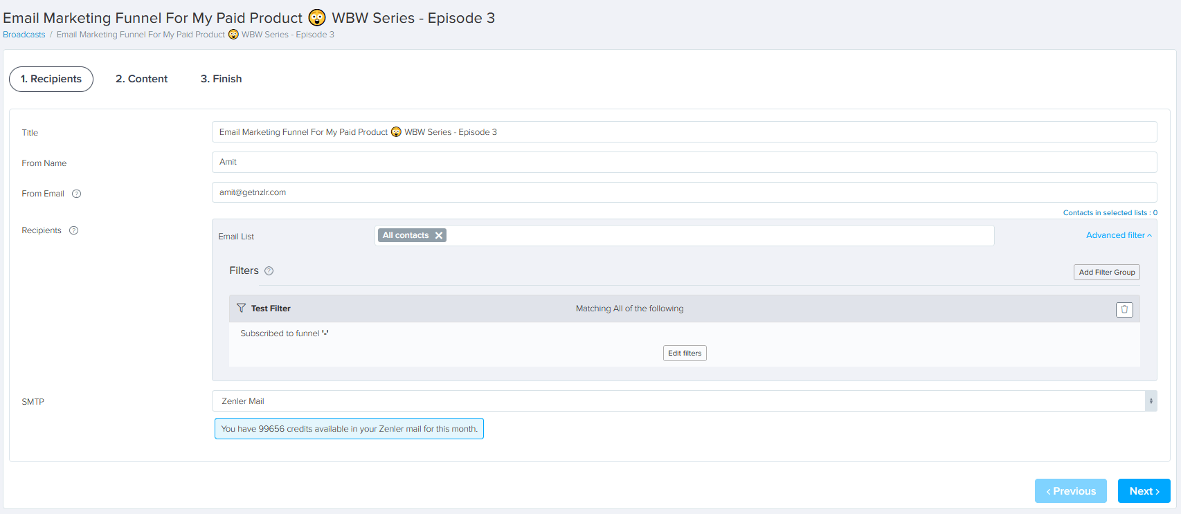 Email Broadcast - Recipients