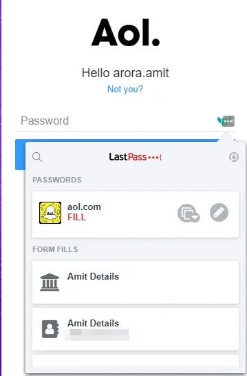Lastpass Form Fill
