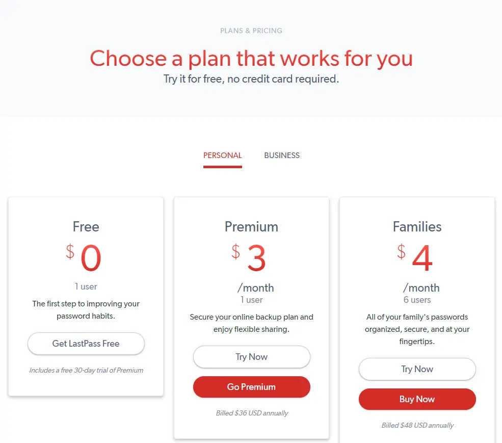 Lastpass Pricing