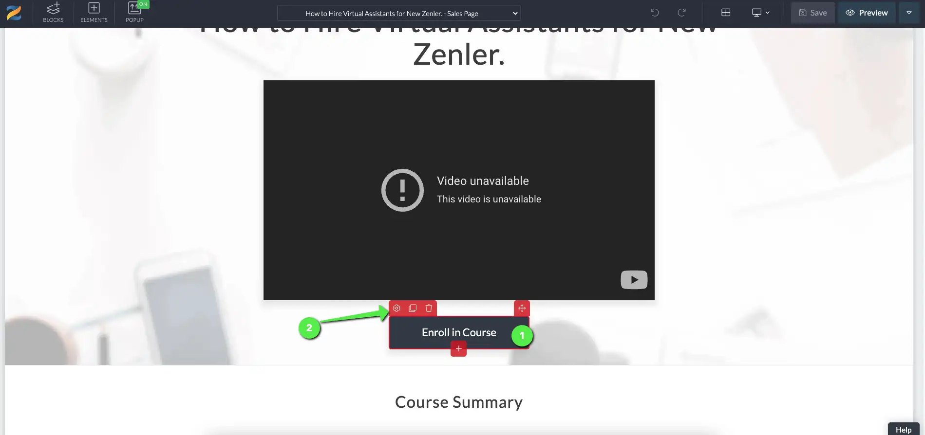 Open button settings Open button settings