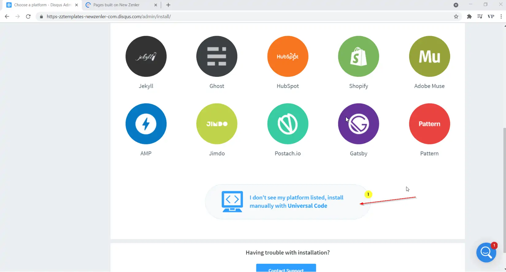 Select platform Select platform