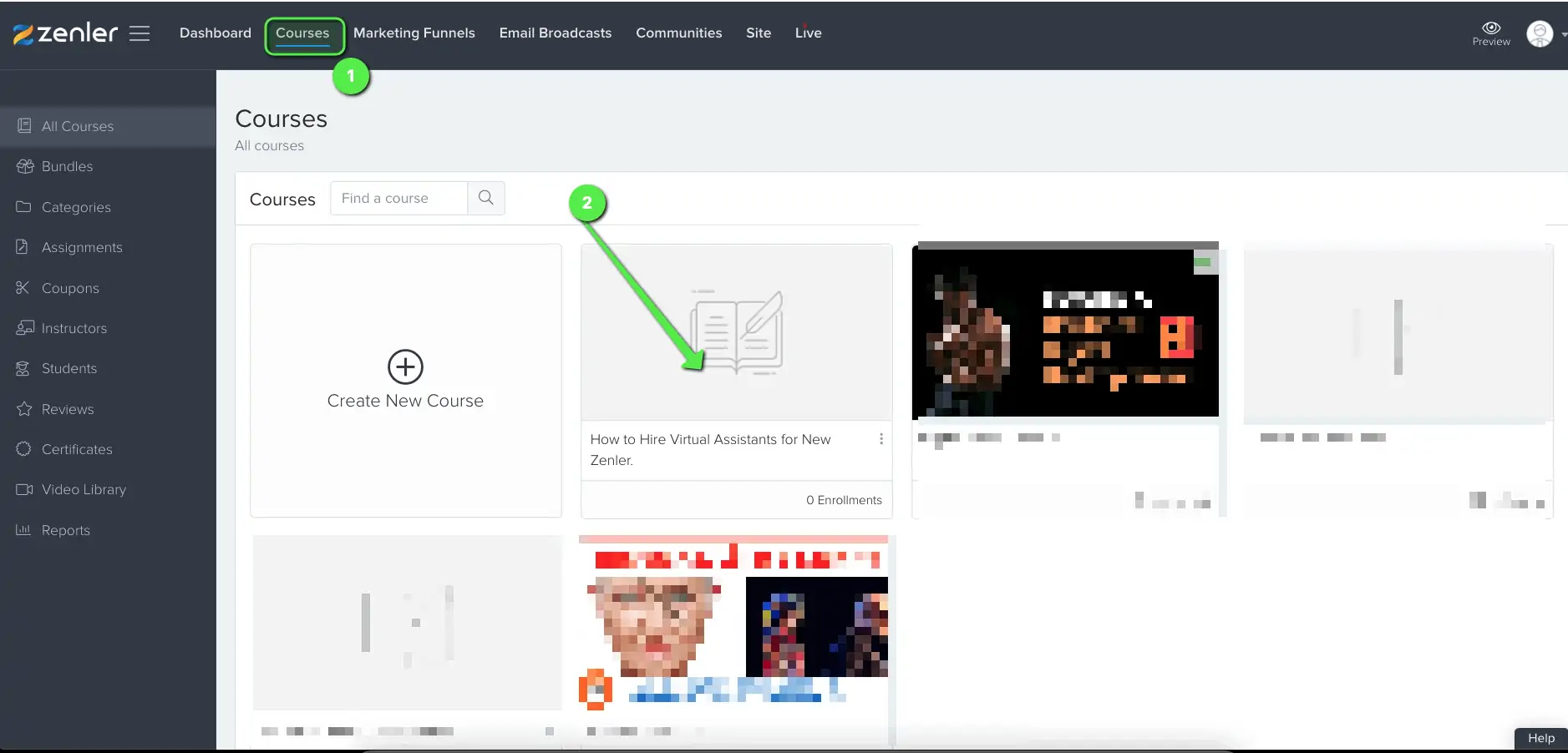 Select the course from the dashboard Select the course from the dashboard