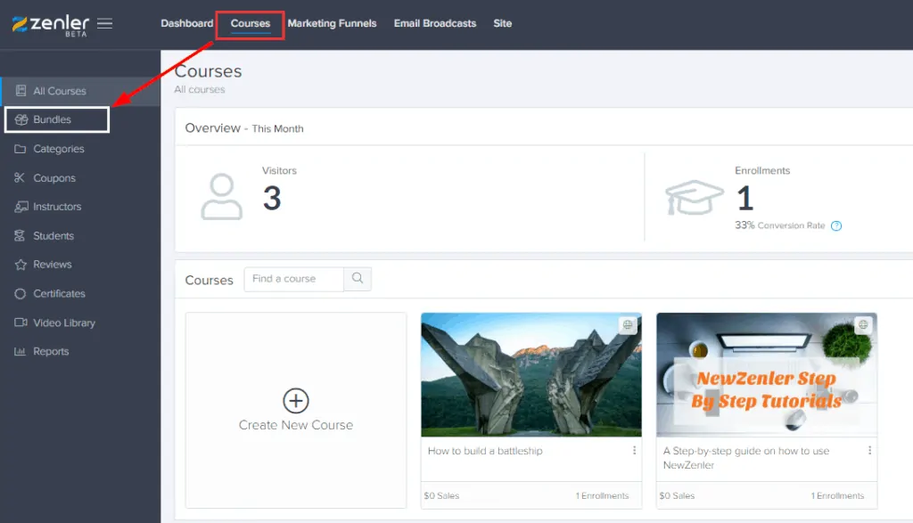Step 1 How To Build A Membership Site on New Zenler 1