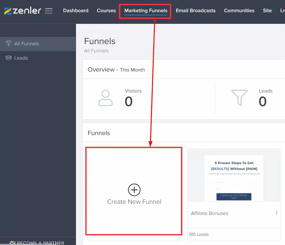 Step 1 - Create funnel Step 1 - Create funnel