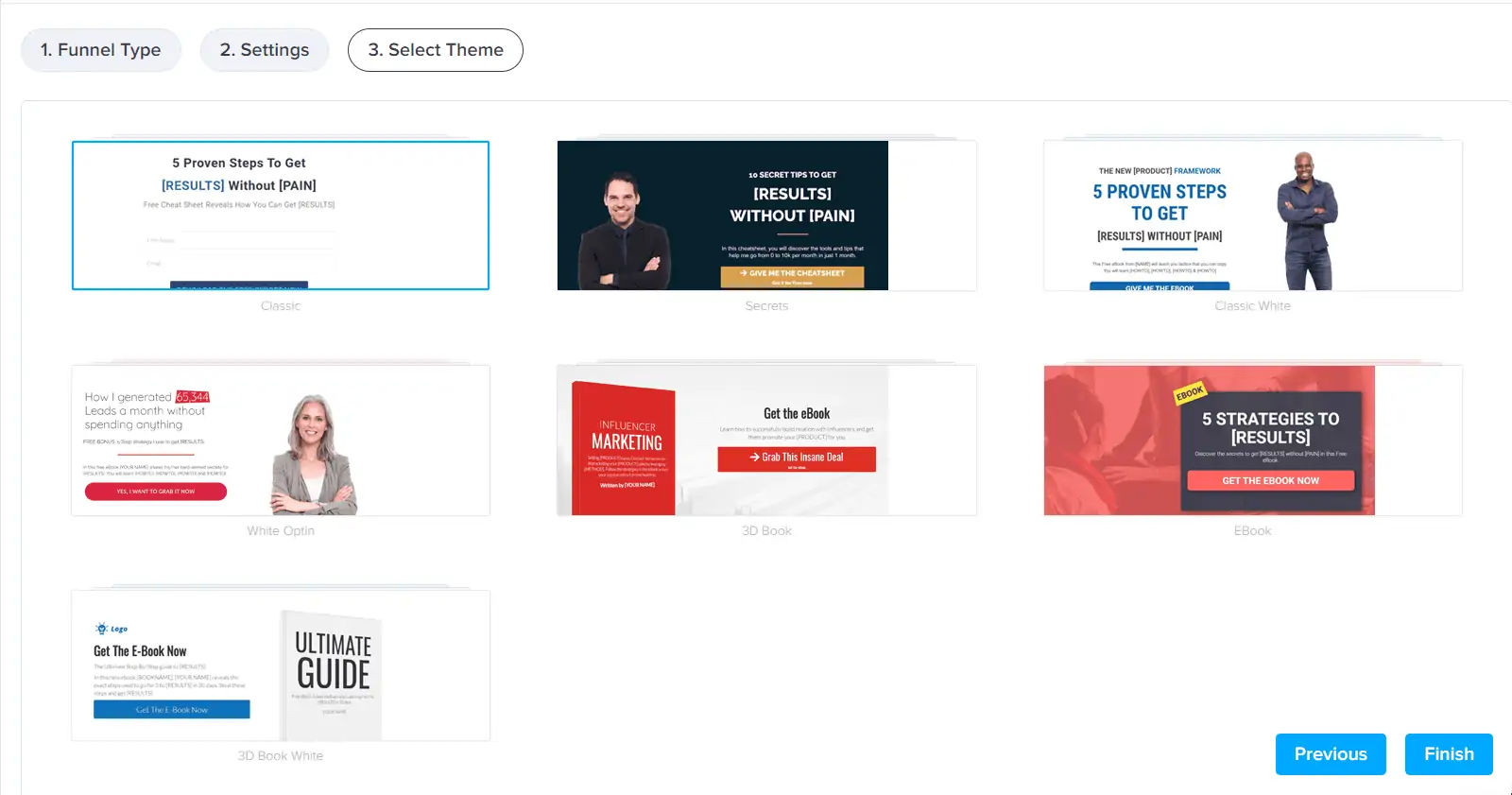 Step 4 - Select Theme Step 4 - Select Theme