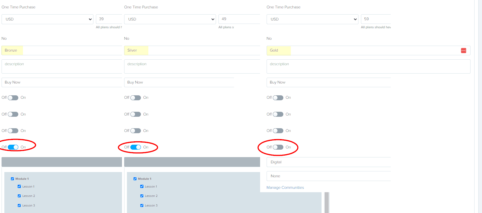 Tiered pricing plan names