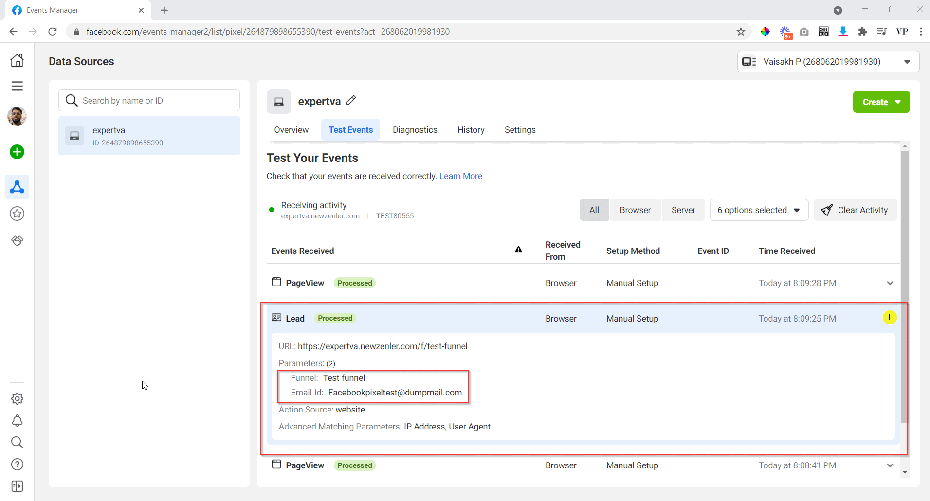 You can see that the lead shows up in the adsmanager as well You can see that the lead shows up in the adsmanager as well