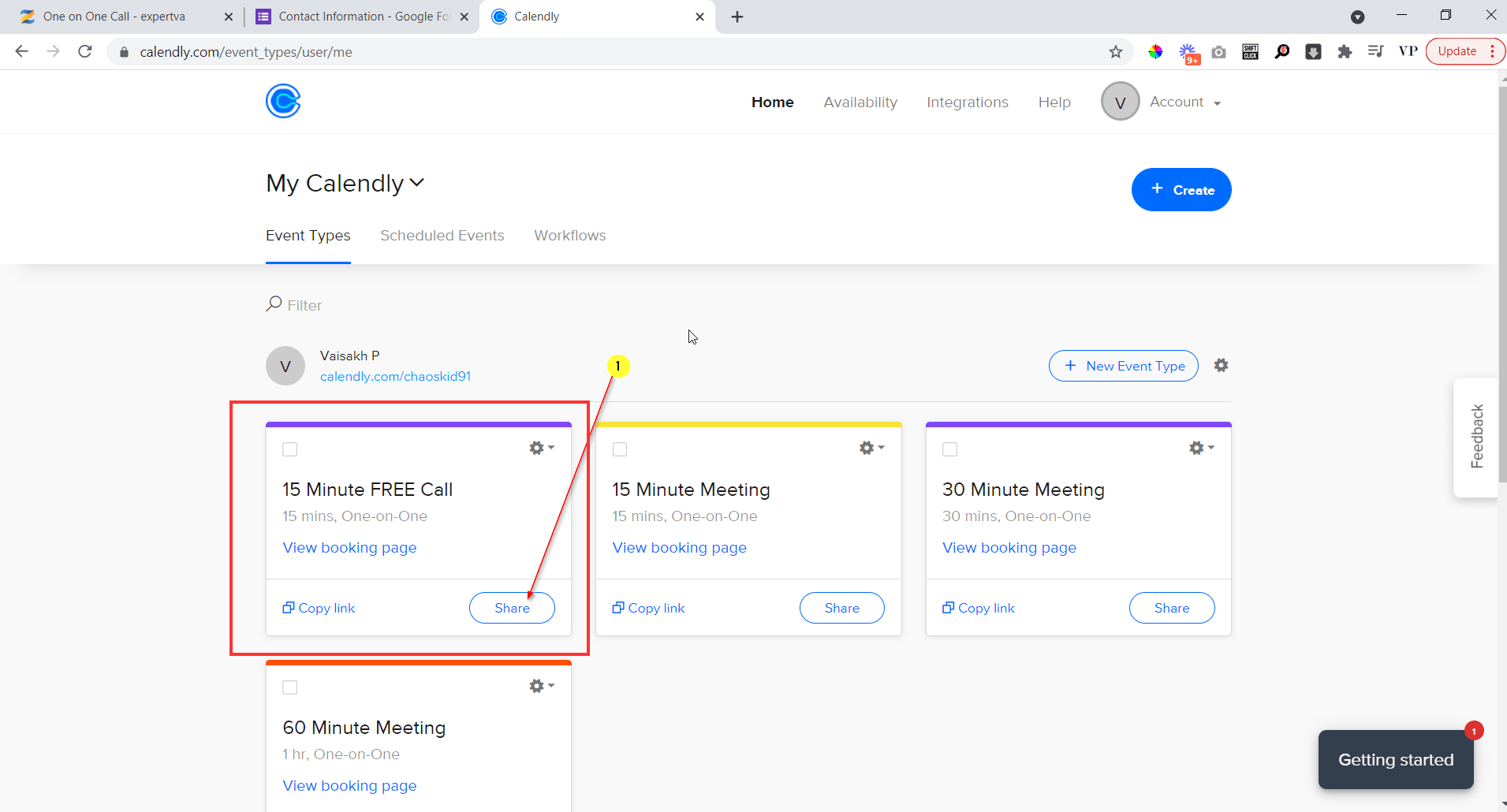 go to calendly and create an event go to calendly and create an event