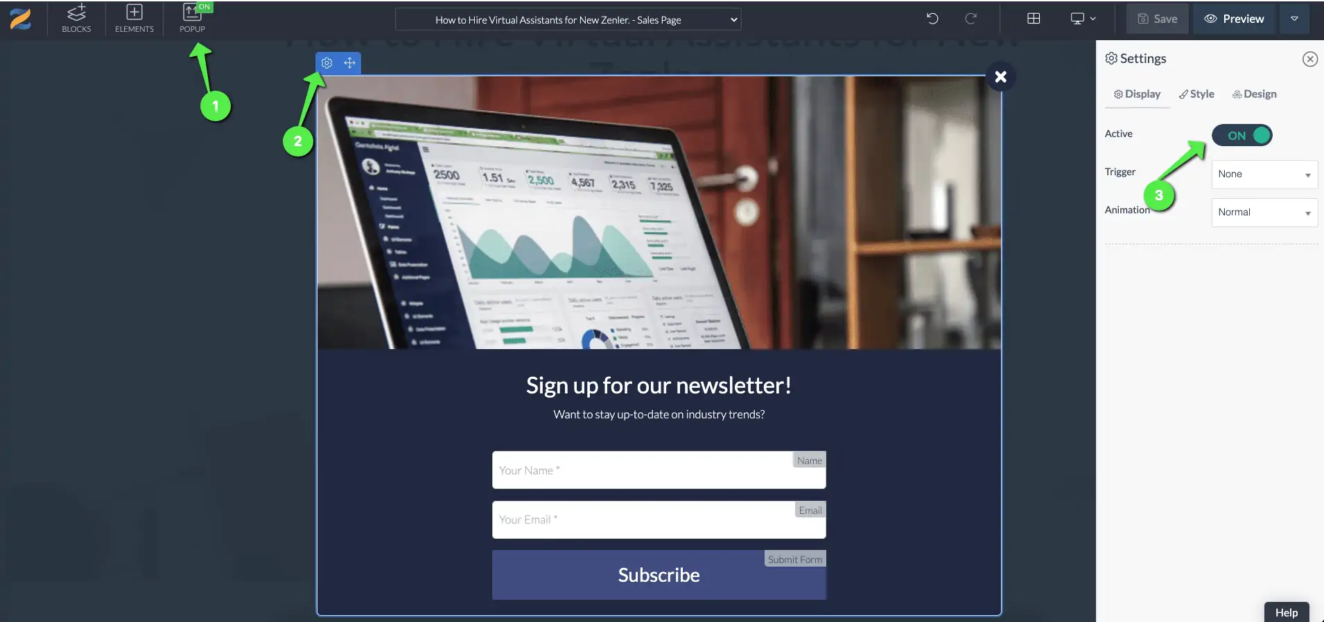 turn on the pop-up turn on the pop-up